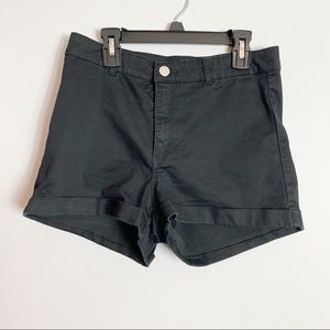 H&M DIVIDED Black High Waisted Shorts Size 8